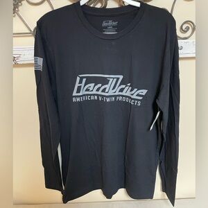 HardDrive Black Long Sleeve Men’s T-Shirt, Size Large